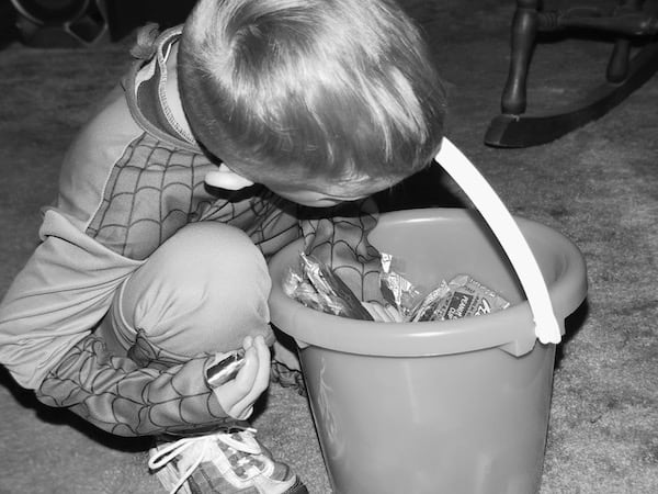 Checking the Halloween Candy