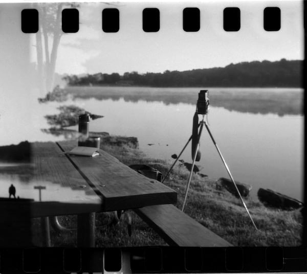 Silver Creek Lake Shoreline (partial double exposure)