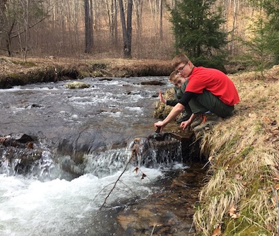 The water comes all the way up to the bank in the spring