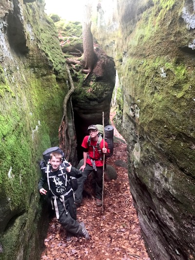 A crevice, not a crevasse, on the south loop