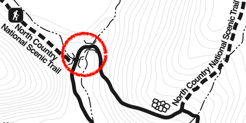 The designated camping area; there are a lot of nice campsites here