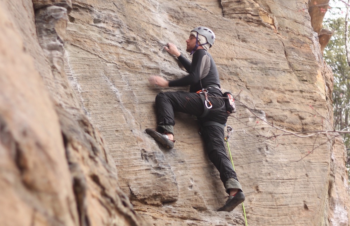 Matt leading 'Trundling Kentucky' on the Bruise Brothers wall