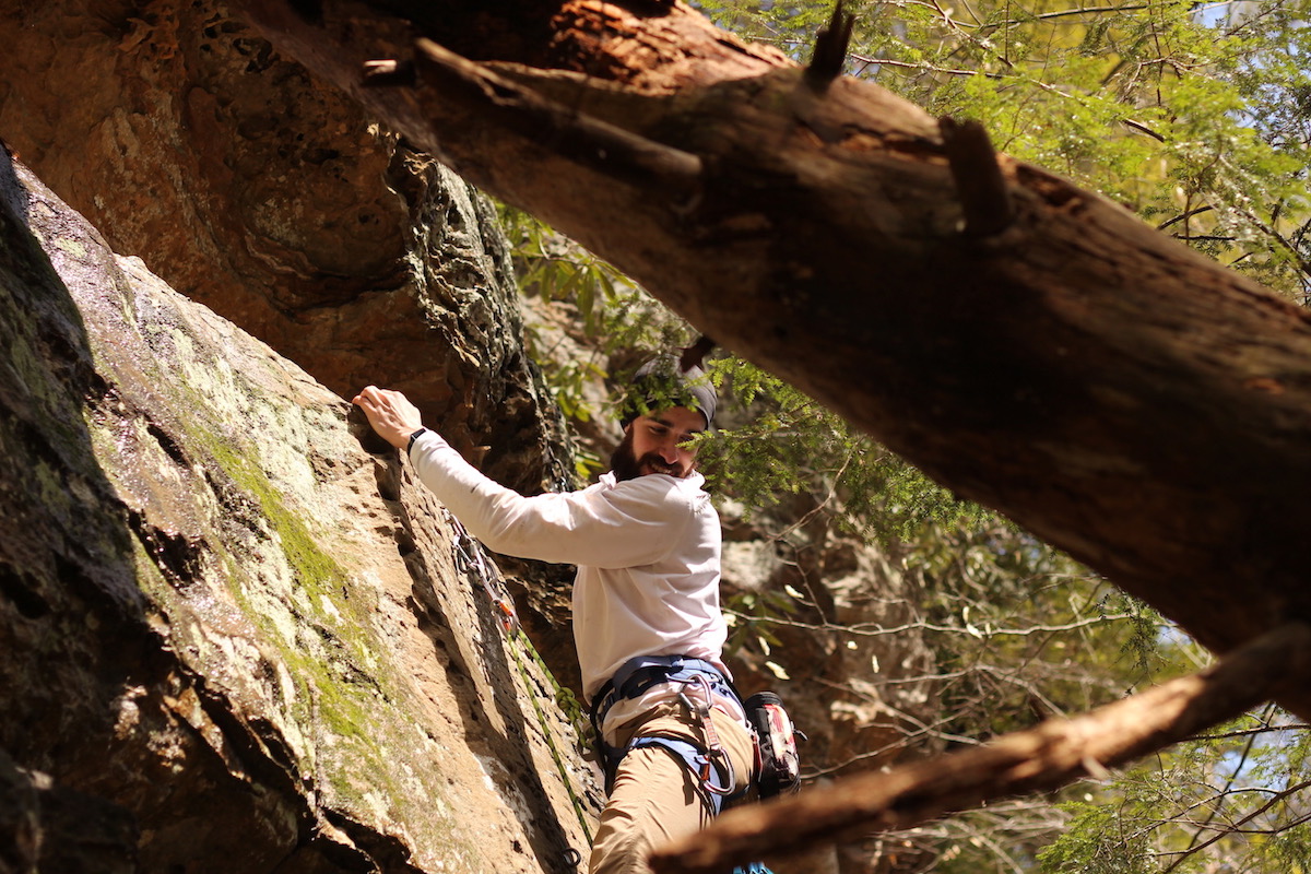 Mark conquering 'Basilisk' at the Land Before Time Wall