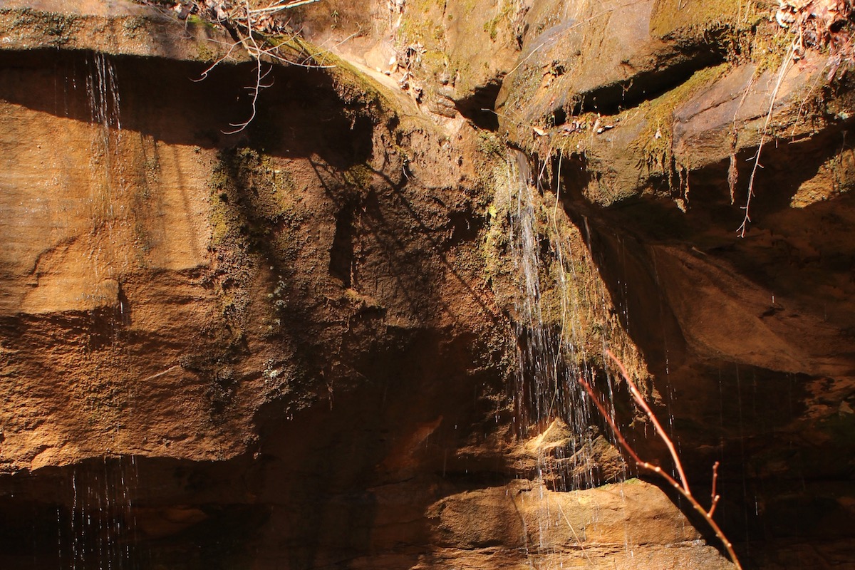 A small waterfall at the Great Cave