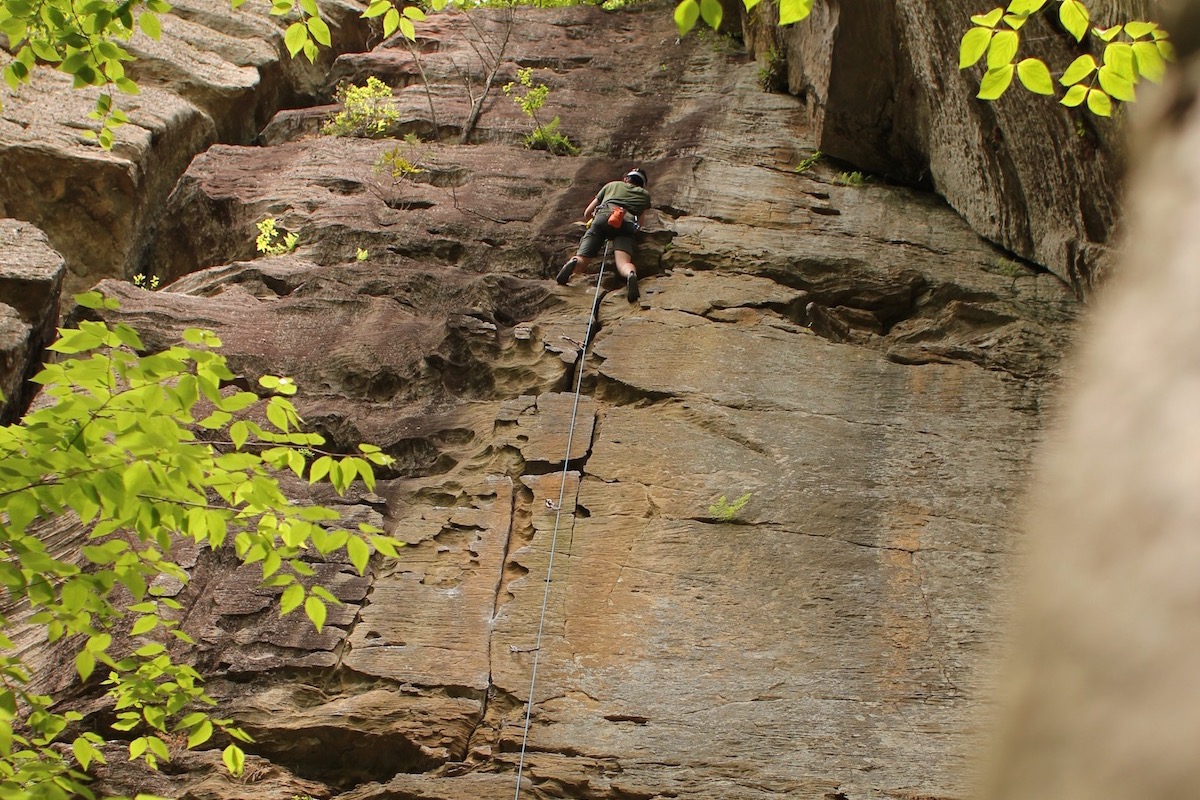 Matt nearing the top of 'Eureka