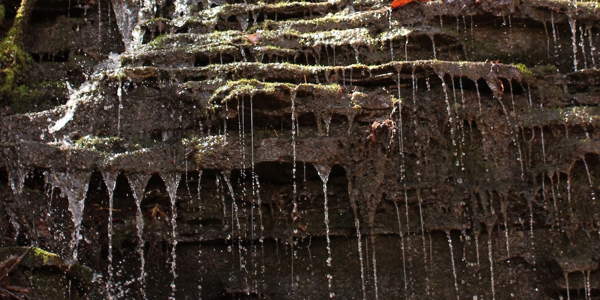 Small waterfall along the multi-use trail