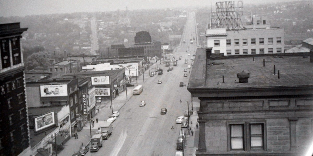 Looking north on Main Street from Market Street