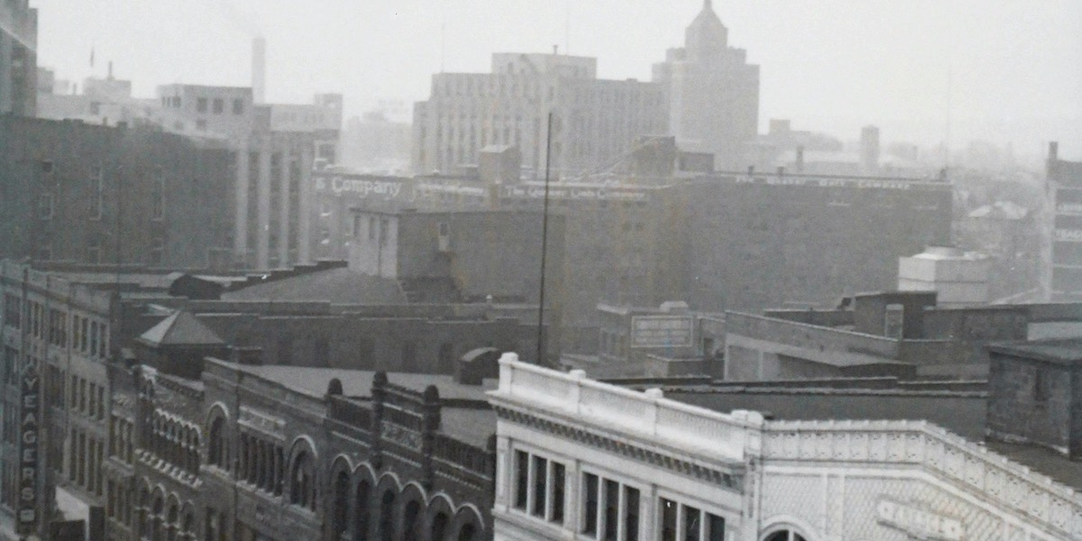 Nondescript four and five story buildings