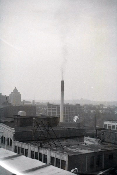 Smokestack west of Main Street