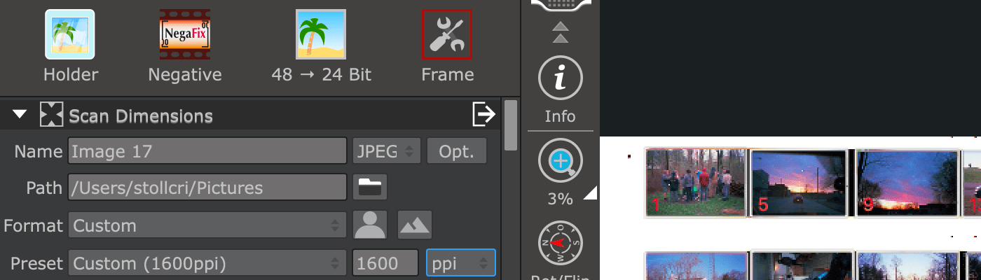 SilverFast SE Interface